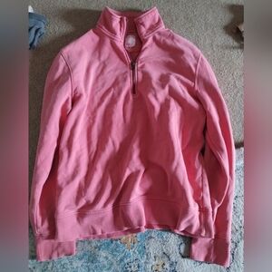 Men's large quarter zip sweater salmon color